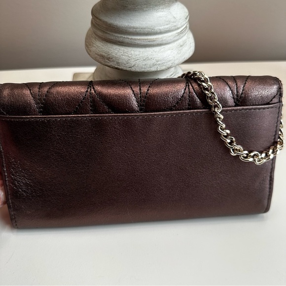 Kate Spade Brown Quilted Chain Wallet - Picture 3 of 4